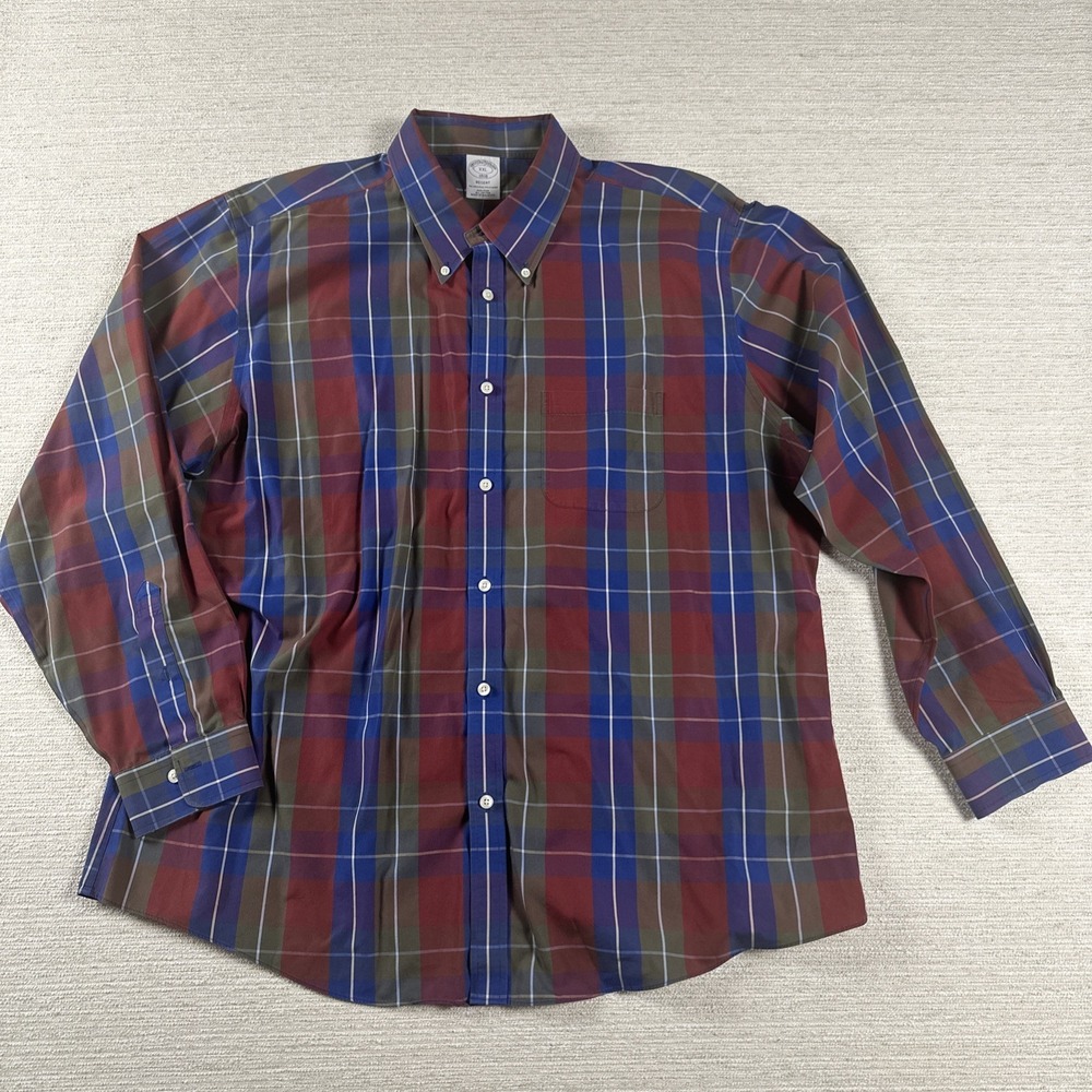 Plaid Button Down Shirt XXL Brooks Brothers Regent Classic Cotton Preppy Office